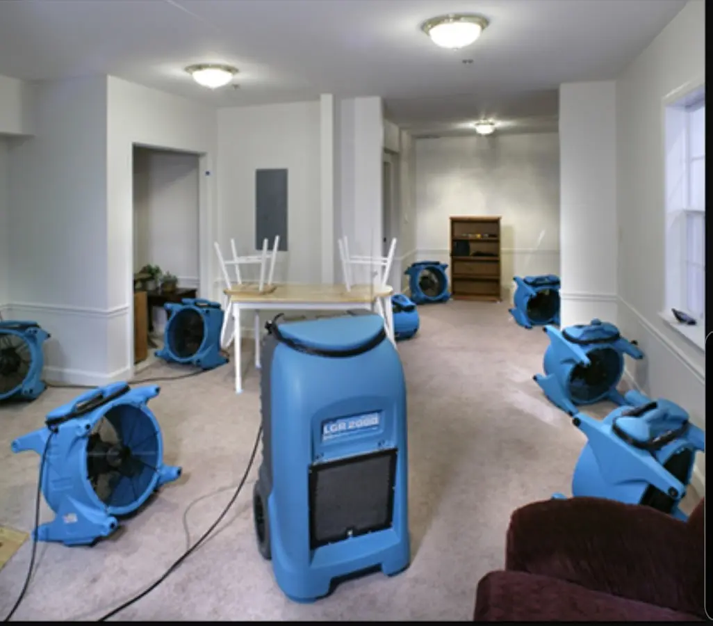 Air movers and dehumidifier setup for Water Extraction & Removal in Raceland